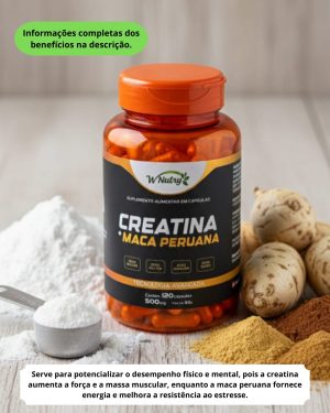 Creatina com Maca Peruana - 120 cápsulas de 500mg