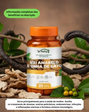 Uxi Amarelo com Unha de Gato - 120 cápsulas de 500mg