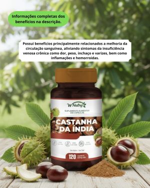 Castanha da Índia - 120 cápsulas de 500mg