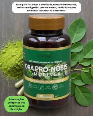 Ora-Pro-Nóbis com Moringa - 120 cápsulas de 500mg