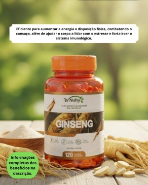 Ginseng - 120 cápsulas de 500mg