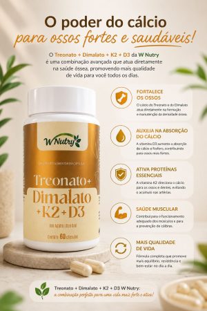 Treonato + Dimalato + K2 + D3 60 cápsulas de 500mg